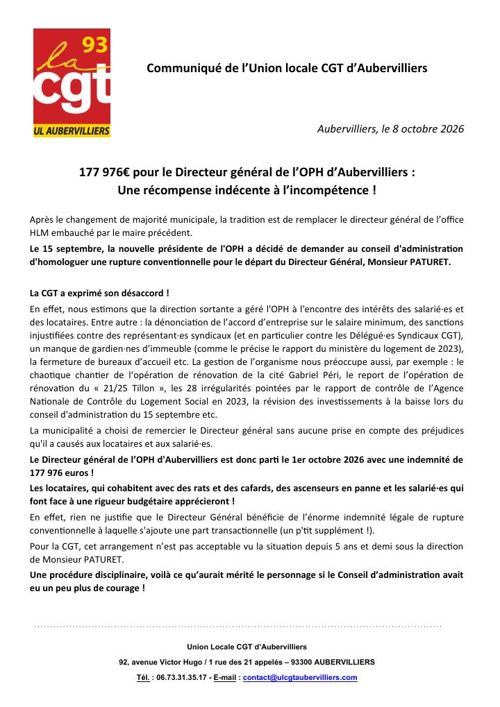 La page du communiqué en PDF